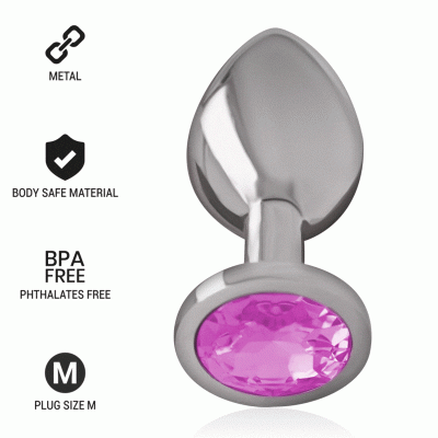 Intense - Plug Anal En Métal Aluminium Avec Cristal Rose Taille M 1