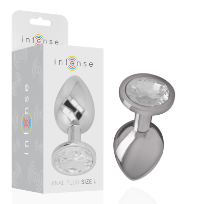 Intense - Plug Anal En Métal Aluminium Avec Cristal Dargent Taille L 2