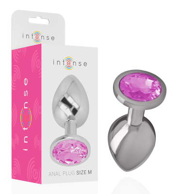 Intense - Plug Anal En Métal Aluminium Avec Cristal Rose Taille M 2