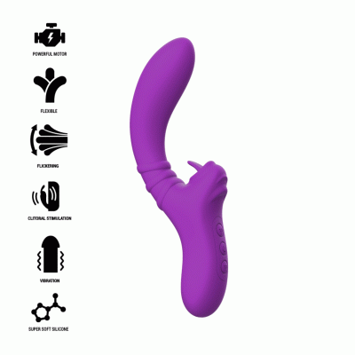 Intense - Vibrateur Flexible Harry Avec Langue Violet 1