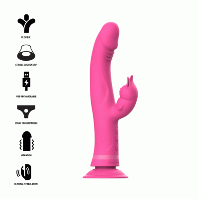 Intense - Vibrateur Julio Rabbit Silicone Rose 1