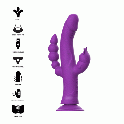 Intense - Vibrateur En Silicone Casanova Rabbit Triple Moteur Violet 1