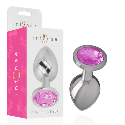 Intense - Plug Anal En Métal Aluminium Avec Cristal Rose Taille L 2