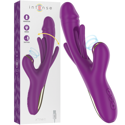 Intense - Ateneo Vibrateur Multifonction Rechargeable 7 Vibrations Avec Langue Oscillante Et Sucer Violet 1