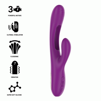 Intense - Apolo Vibrateur Multifonction Rechargeable 7 Vibrations Avec Langue Oscillante Violet 2