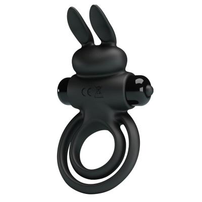 Pretty Love - Anneau De Lapin Vibrator Iii Pour Pénis Noir 2