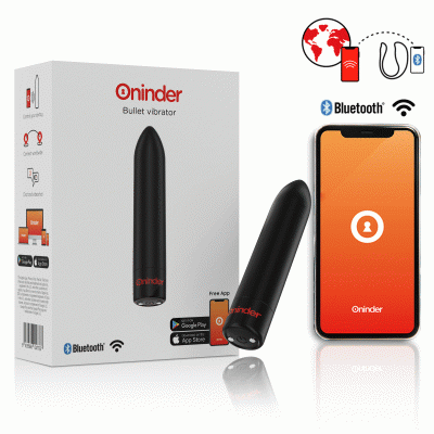 Oninder - Berlin Vibrateur Bullet Noir 9 Modes 8,5 X 2 Cm - Application Gratuite 1