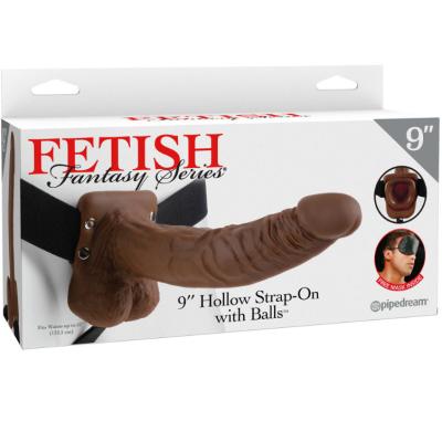 Fetish Fantasy Series - Sangle Creuse 9 Avec Boules 22.9Cm Marron 2