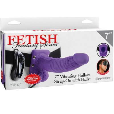 Fetish Fantasy Series - 7 Strap-On Creux Vibrant Avec Billes 17.8Cm Violet 2